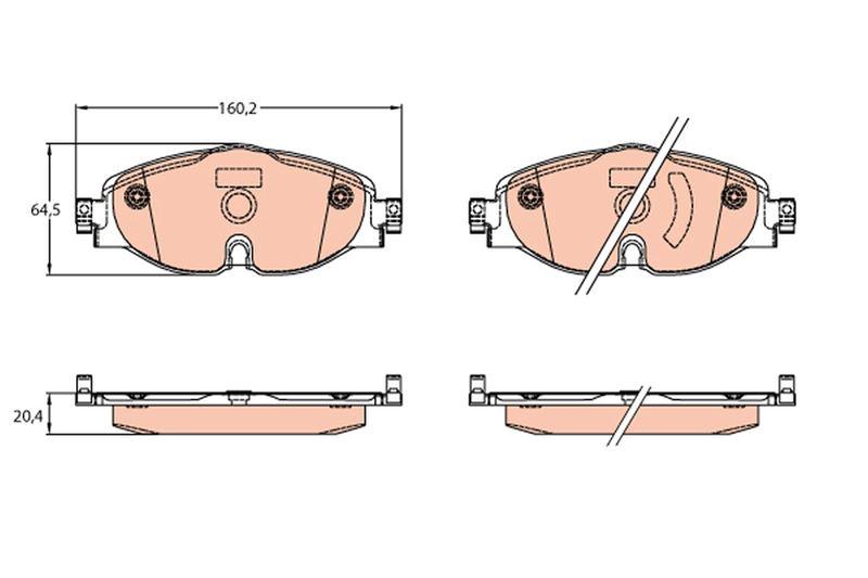 ÖN BALATA CADDY-PASSAT-GOLF7-A3-LEON-OCTAVIA 2013 => - TRW - OEM 5Q0698151D