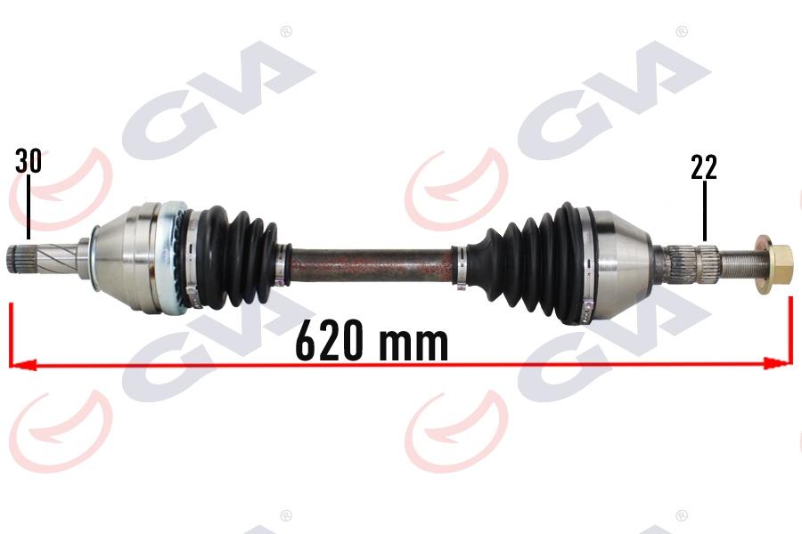 KOMPLE AKS SOL OPEL VECTRA C 1.6-1.8 (02-08) (620mm) - GVA - OEM 374473