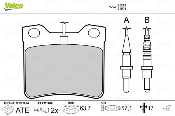 FREN BALATASI ARKA MERCEDES W638 B901 B902 . PEUGEOT 406 605 - VALEO - OEM A0034200020