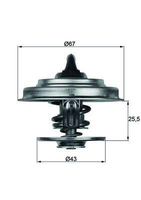 TERMOSTAT 87 °C MERCEDES M102 M103 OM615 OM904 W201 W202 W124 W210 W140 - MAHLE - OEM A1102000515