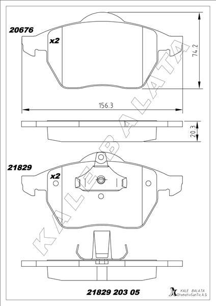 ÖN BALATA VECTRA B.2.0ı.2.5ı V6 (96/7.03) SAAB 900 II (93/2.98) 9.3 9.5 (98-03) - KALE - OEM 1605036