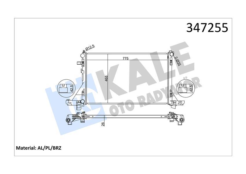 RADYATÖR MASTER III-MOVANO B 2.3DCI-CDTI 10=> (KLİMALI) 773x469x26 mm - KALE - OEM 214005447R
