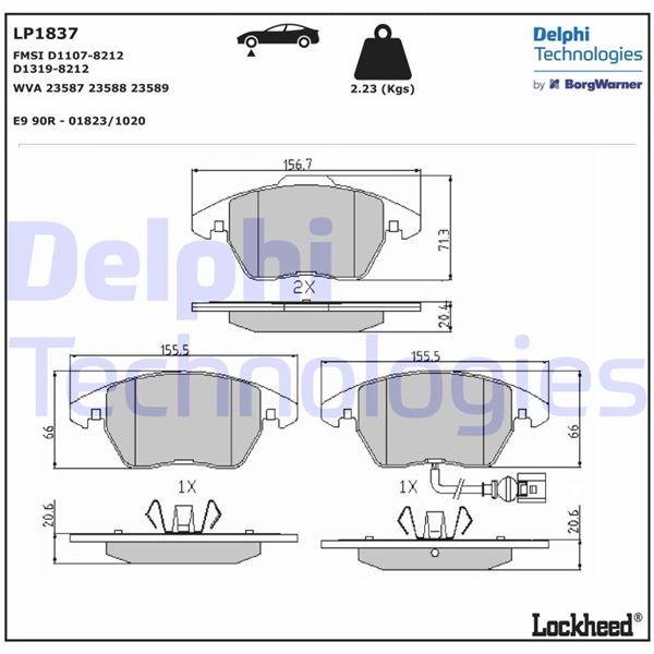 ÖN BALATA FİŞLİ CADDY III 04=> GOLF IV V VI 97=> JETTA PASSAT 05=> POLO 09=> OCTAVIA 04=> - DELPHI - OEM 1K0698151