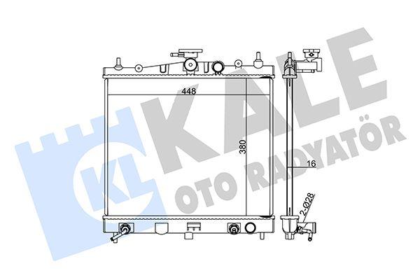 SU RADYATORU NISSAN MICRA C+C-MICRA III-NOTE (500X381X16) (AL/PL/BRZ) (OTOMATIK) - KALE RADYATOR - OEM 21460BH50A