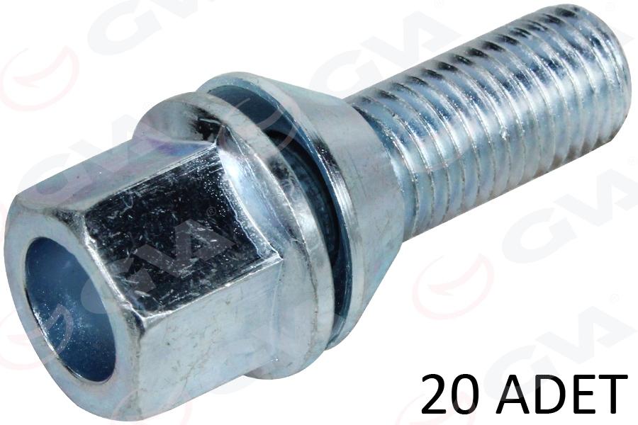 BİJON CİVATASI (DELİKLİ-FLANŞLI-GALVANİZ)DACIA-RENAULT (AA17-M12 x1.50x28)(paket adet: 20) - GVA - OEM 402227272R