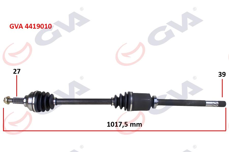 KOMPLE AKS SAĞ TRAFIC II-OPEL VIVARO 1.9 DCI 01=> (1017mm) - GVA - OEM 8200169291
