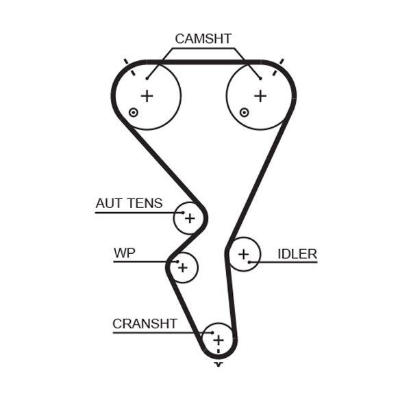 TRIGER KAYISI (135X254) PEUGEOT 206 207 307 1007 1.4 16V 03- CITROEN C2 C3 C4 1.4 16V - GATES - OEM 9646864480