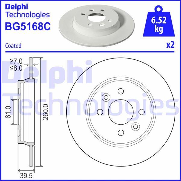 FREN DISKI ARKA DELIKSIZ DOKKER CLIO V KANGOO LODGY 08> BOYALI ( CIFTLI PAKET ) - DELPHI - OEM 440A00868R