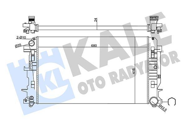 MOTOR SU RADYATORU MERCEDES SPRINTER B906 . VW CRAFTER 30-35-50 (680X416X24) - KALE - OEM A9065000002
