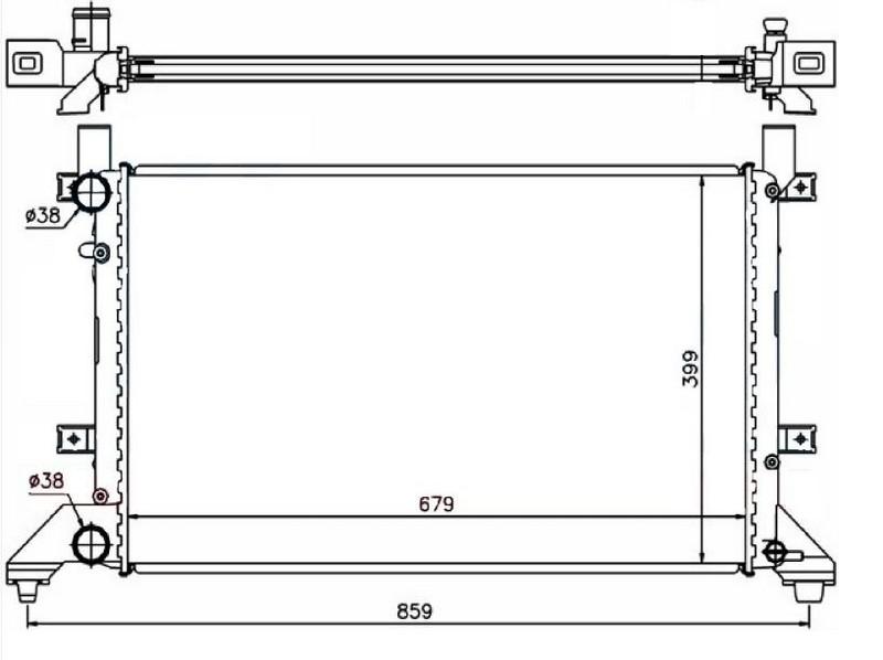 RADYATÖR LT28-35-LT28-46 2.5TDI-2.8TDI (AC+KLİMASIZ+MEK) (685x415x34) - ORIS - OEM 2D0121253