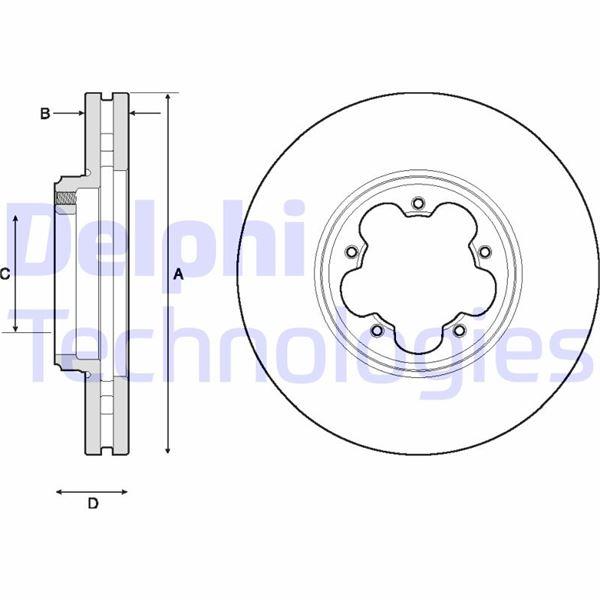 FREN DISKI ON HAVALI  CUSTOM V362-V363 12> ( ARKA TEK TEKER) (288×33) - DELPHI - OEM BK211125B1D