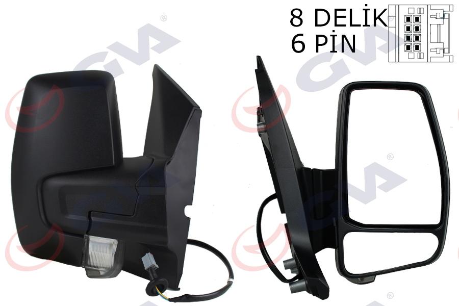 DIŞ DİKİZ AYNASI SAĞ TRANSİT CUSTOM V362 12>17 ELEKTİRİKLİ+ISITMALI+DESENLİ+SİNYALLİ - GVA - OEM BK21