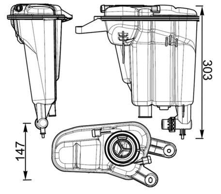 RADYATÖR YEDEK SU DEPOSU A4-A5 08- (FEBI 103414) CRT 95 000S - MAHLE - OEM 8K0121403Q