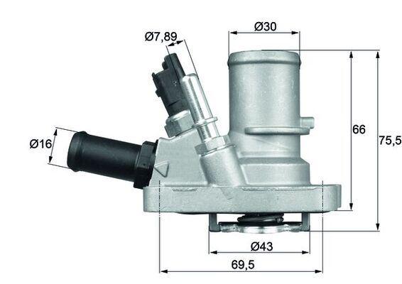 TERMOSTAT (KOMPLE) G1006.88 ALBEA-DOBLO-LINEA-PUNTO-IDEA-BRAVO-500- 1.4 BNZ Lİ MÜŞR LÜ (88C) - MAHLE - OEM 55202176