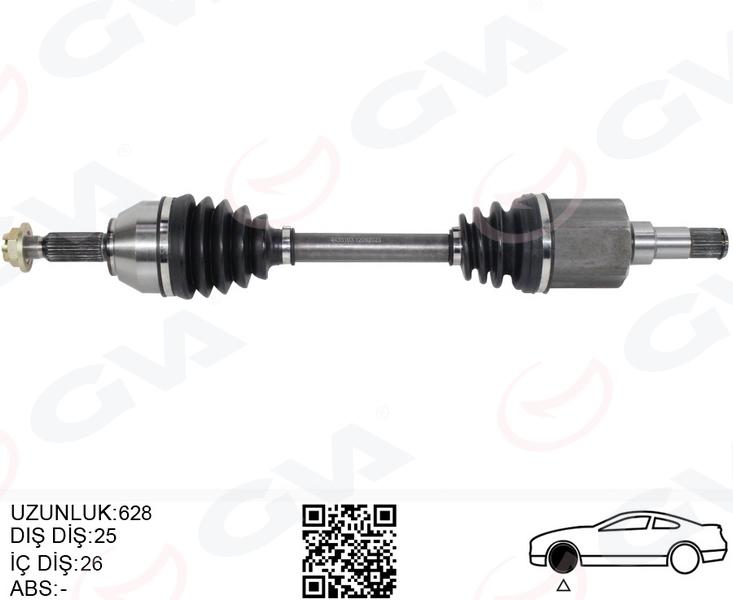 ON AKS KOMPLE SOL TRANSIT CONNECT 1.8 TDCI 02>14 75 -90-110PS (628mm) - GVA - OEM 2T143B437CD