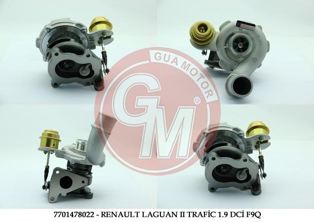 TURBO SARJ MEGANE LAGUNA TRAFIC MASTER MOVANO VIVARO 1.9DCI F9Q - SUPSAN - OEM 7701478022