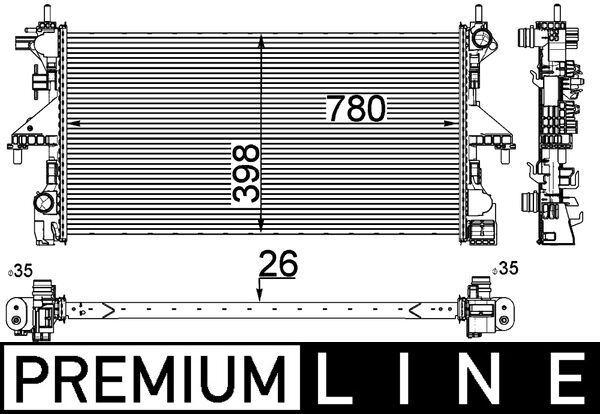 SU RADYATORU (512X1042) FIAT DUCATO X250 (ENo:8MK376733561) - MAHLE BEHR - OEM 1382421080
