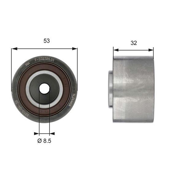 EKSANTRIK GERGI RULMANI VOLVO S40 06 10 S80 S60 XC70 XC90 C30 06 10 V40 12 V50 V60 XC60 V70 - GATES - OEM 8692561