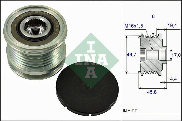 ALTERNATOR KASNAGI SPRINTER 06-> W204 C180-200-220 2.2CRDI 07-> - INA - OEM A6461550115