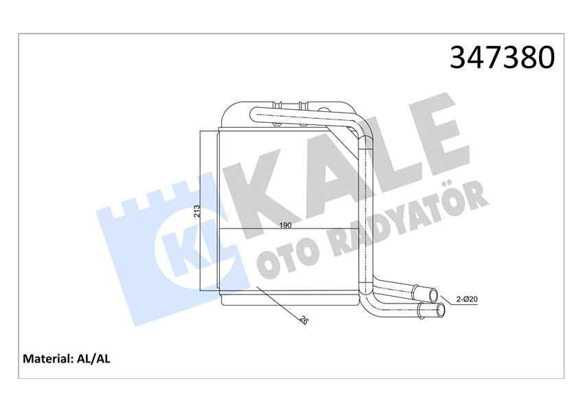 KALORIFER RADYATORU VOLKSWAGEN MULTIVAN V / VI / TRANSPORTER T5 / T6 03> - KALE RADYATOR - OEM 7H1819031
