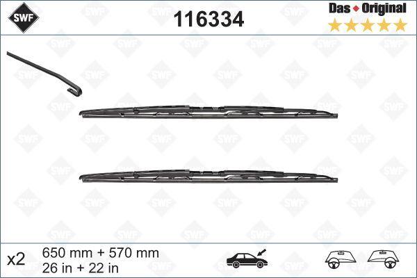 SILECEK SUPURGESI TAKIMI 650mm / 570mm BMW E39 SWF - VALEO - OEM 61619070579