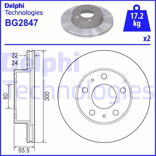FREN DISKI ON HAVALI 300MM DUCATO BOXER JUMPER TUM MODELLER 16 JANT (KALINLIK 24MM) - DELPHI - OEM 71739637