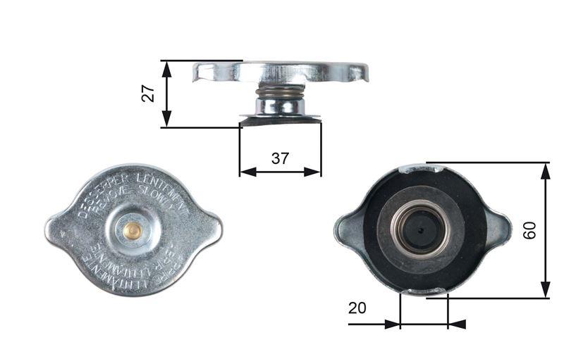 RADYATOR YEDEK SU DEPO KAPAGI MERCEDES W124 W201 W202 W210 W126 W140 W461 W463 W638 - GATES - OEM A1245000406