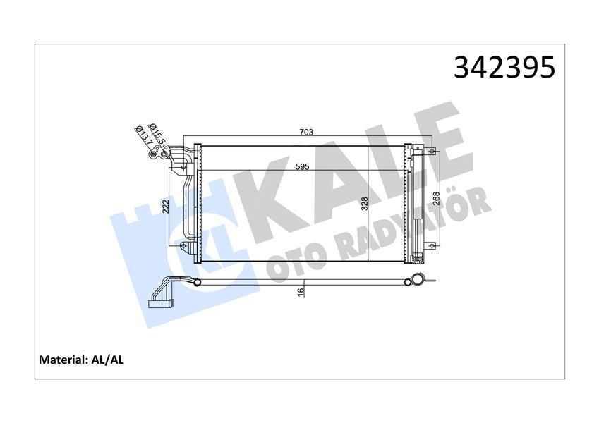 KLİMA KONDENSERİ VW POLO-AUDI A1-A1 SPORTBACK-SEAT IBIZA V-TOLEDO IV (AL-AL) - KALE - OEM 6R0820411D