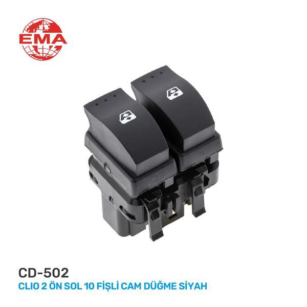 CAM AÇMA ANAHTARI ÖN SOL MEGANE 2 (10 FİŞLİ) GRİ — EMA CD-502 - EMA