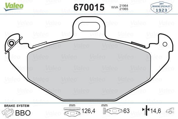 ARKA FREN BALATASI RENAULT LAGUNA I (95>01) - VALEO - OEM 8671016192