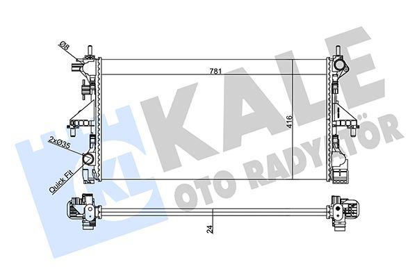 SU RADYATORU 781×416X24 MEKANIK PEUGEOT BOXER - CITROEN JUMPER 2.2/3.0HDI 06- - FIAT DUCATO 2.3D MTJ 11- MT BRAZING VERSIYONU KL355660 - KALE - OEM 1617117280