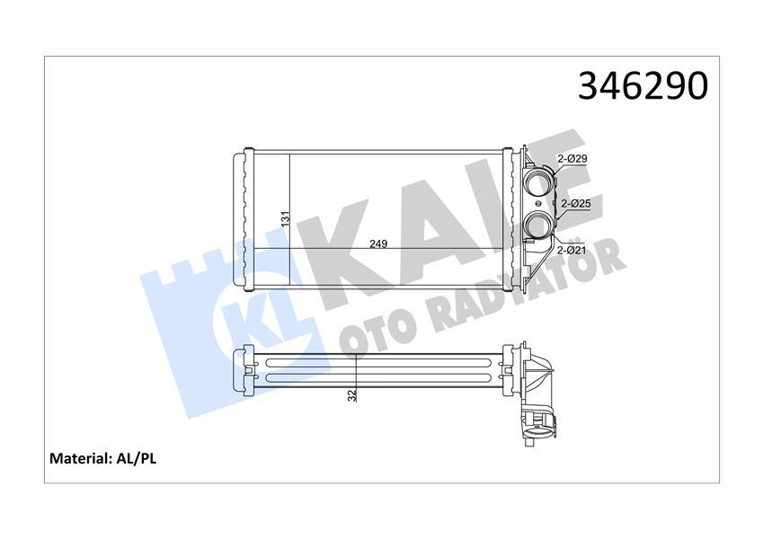 KALORIFER RADYATORU PEUGEOT 307 / 307 SW (AL/MKNK) - KALE RADYATOR - OEM 6448K4