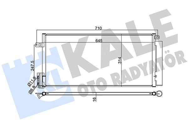 KLIMA RADYATORU OPEL CORSA D-COMBO 06> FIAT GRANDE PUNTO-BRAVO II-LINEA 1.3-1.7 CDTI-MTJ 1.6T (AL/AL) (625x295x16) - KALE - OEM 95514601