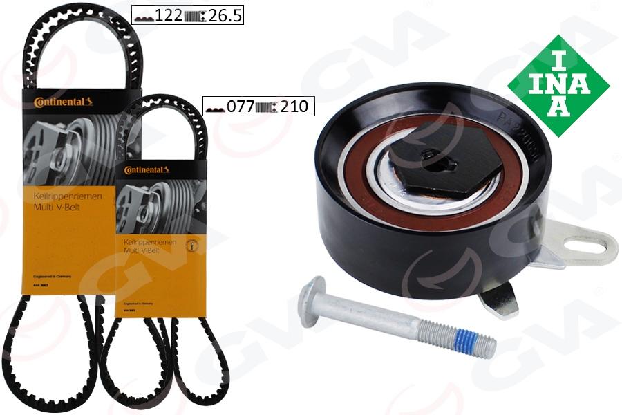 TRİGER SETİ (122x26.5-077x210) TRANSPORTER T4 2.4D (90-03) (AJA) (K065323XS) 2 KAYIŞ+1 GERGİ - GVA - OEM 074198119A