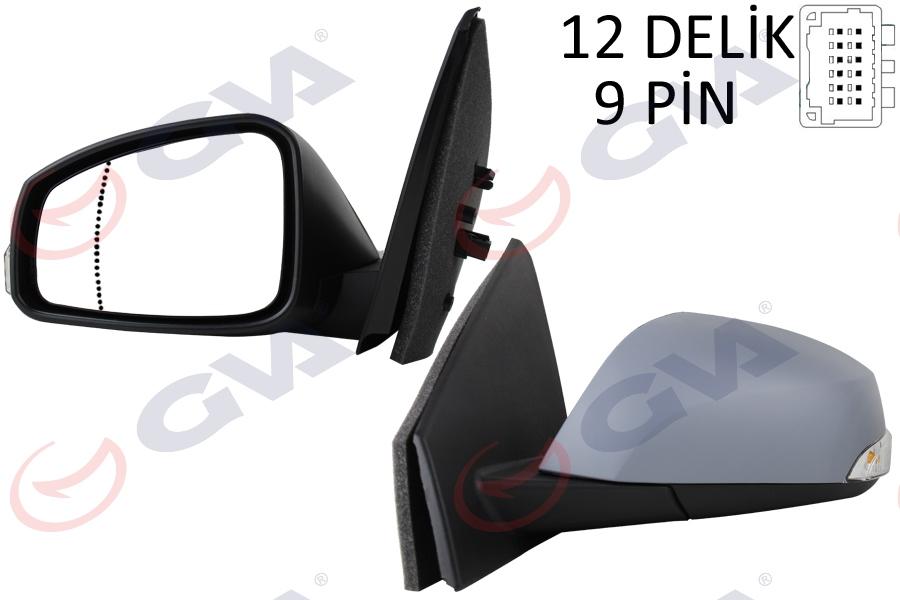 DIŞ DİKİZ AYNASI SOL FLUENCE 10> ELEKTRİKLİ+ISITMALI+SİNYALLİ+SENSÖRLÜ+ASTARLI+ASFERİK VM-6141EHPSAL - GVA - OEM 963027063R