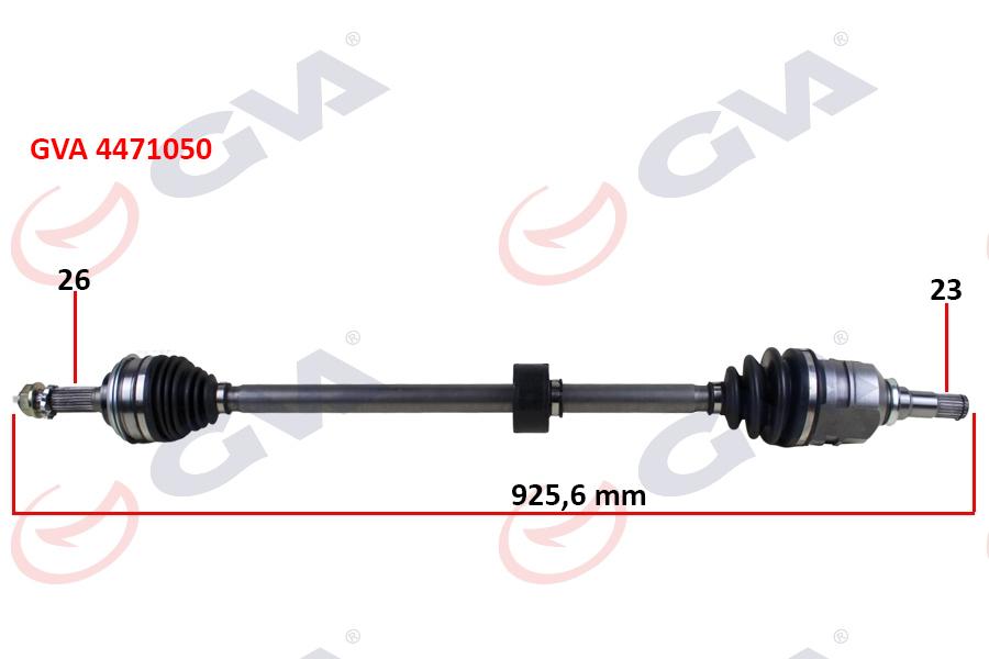 KOMPLE AKS SAĞ TOYOTA COROLLA 1.6L 4A-FE AE101 AE111 92-00 / 1.3L 2E EE100 EE111 94-00 ABS`SİZ ARAÇLAR İÇİN (26X23) KOMPLE BOY = 925.6MM - GVA - OEM 4341020440