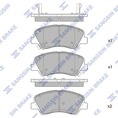 ÖN FREN BALATA HYUNDAI i20 1.1L 1.2L 1.4L 15-> / BAYON 1.0L 1.4L 21-> / KIA RIO 1.2L 1.4L 17-> (ÜSTTEN DELİKLİ TİP) - SANGSIN - OEM 58101C8A00