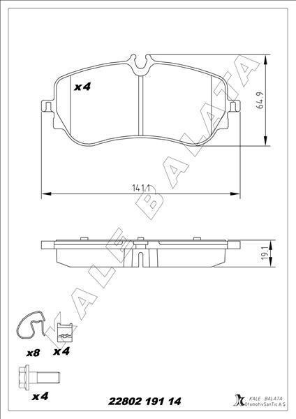 FREN BALATASI ARKA AMAROK-CRAFTER 06/2016 > - KALE BALATA - OEM 2H6698451