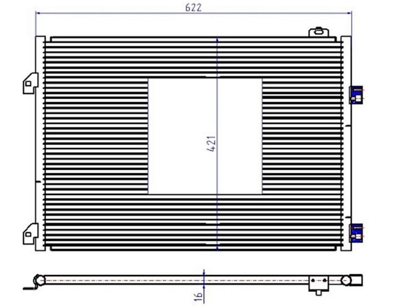 KLIMA RADYATORU KONDENSER BRAZING CLIO SYMBOL 1.5 DCI 04> AT/MT SANZUMAN 658×411X16 - ORIS - OEM 8200742595