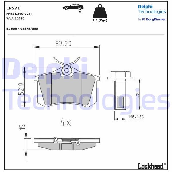 ARKA FREN BALATA RENAULT CLIO 05> KANGOO 01> LAGUNA 96> FLUENCE 09> MEGANE 96> CITROEN BERLINGO 99> C2 C3 C4 03> DS4 11> PEUGEOT 307 00> 308 07> PARTNER 96>VW POLO CLASSIC 95>01 GOLF III-IV-PASSAT III- AUDI A3-A4 - DELPHI - OEM 1H0698451F