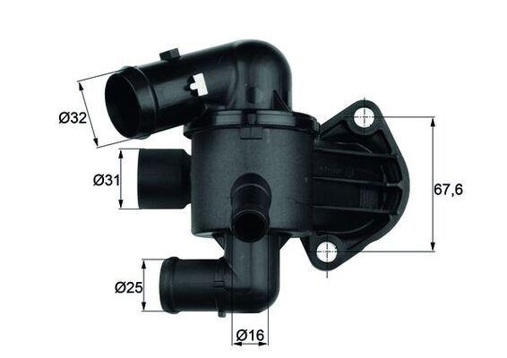 TERMOSTAT (87C) PASSAT 2.0 TDI 140-170 PS SCIROCCO - MAHLE - OEM 03L121111M