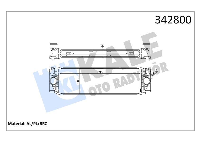 TURBOSARJ RADYATORU MERCEDES SPRINTER B906 . VW CRAFTER 30-35-50 - KALE - OEM A9065010301