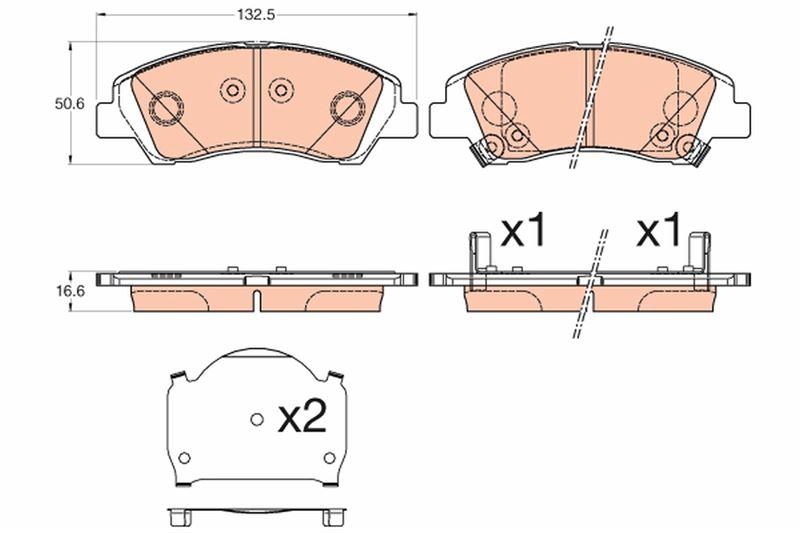 FREN BALATASI ON 132.5 mm HYUNDAI I10 13- - TRW - OEM 58101B9A70