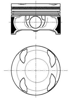 PISTON + SEGMAN 0.50 83.50mm MERCEDES M274.910 W204 W205 W212 W213 R172 - MAHLE - OEM A2740302317