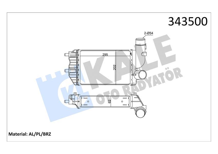 TURBO RADYATÖRÜ (INTERCOOLER) DUCATO-JUMPER-BOXER (AL/PL/BRZ) (295x202x62) - KALE - OEM 1307012080