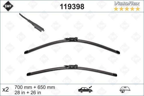 SILECEK SUPURGESI TAKIMI 700mm / 650mm MERCEDES VITO W639 03> PEUGEOT P307 02>12 SWF - VALEO - OEM A6398200200