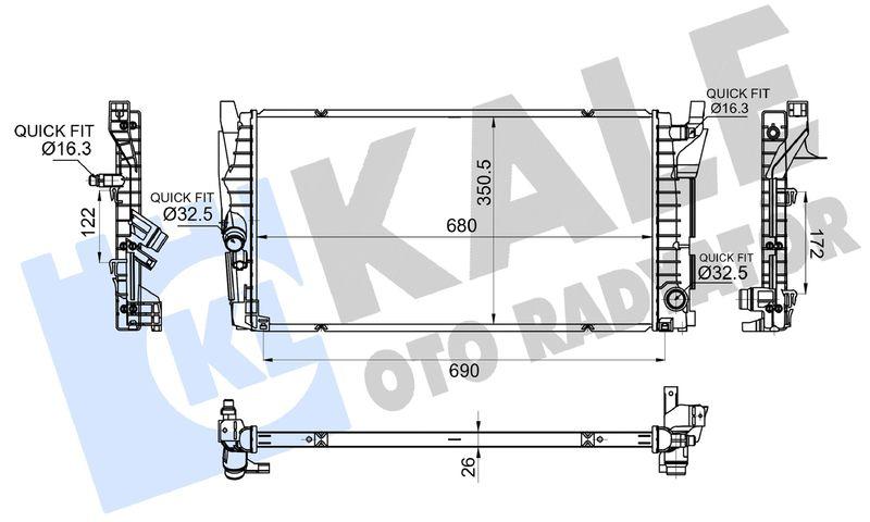 MOTOR SU RADYATORU BMW B38 B48 F40 F52 F44 F45 F46 F48 F49 F39 . MINI F54 F55 F56 F57 F60 - KALE - OEM 17118645782