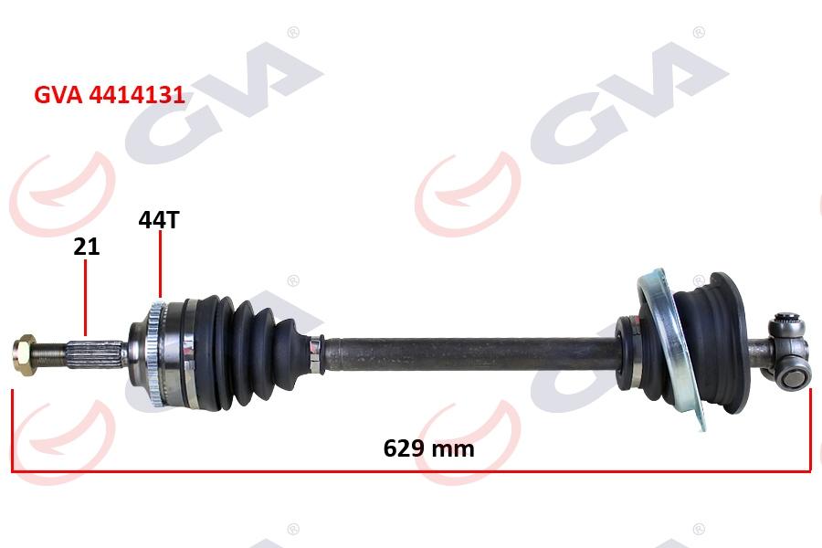 KOMPLE AKS SOL CLIO II 1.5DCI (98-05) ABS`Lİ (44DİŞ)(629mm) (YAYLI) - GVA - OEM 8200534635