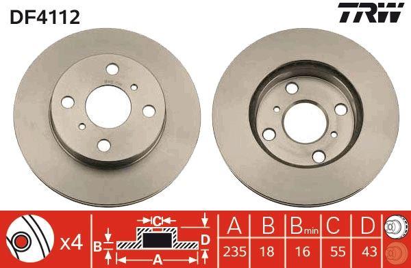 ON FREN DISKI AYNASI HAVALI YARIS 99>05 235×4 - TRW - OEM 4351252050