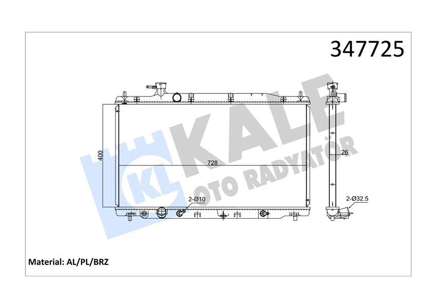 MOTOR SU RADYATORU HONDA CR-V III 2.0 16V 06-> (AT) (26MM) (AL/PL/BRZ) - KALE RADYATOR - OEM 19010RZPG51